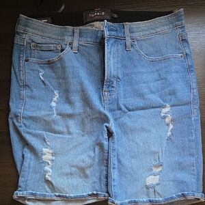 Torrid Blue Distressed Denim Shorts
